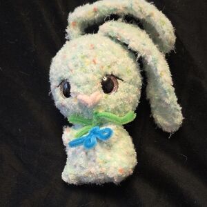 Plush Bunny Toy in Mint with Speckled Accents